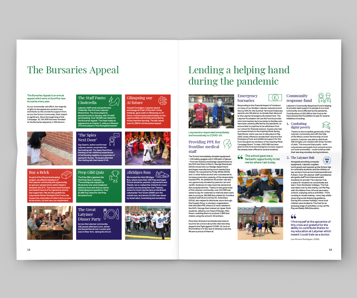 Latymer Foundation Campaign review Bursaries Appeal spread 2020
