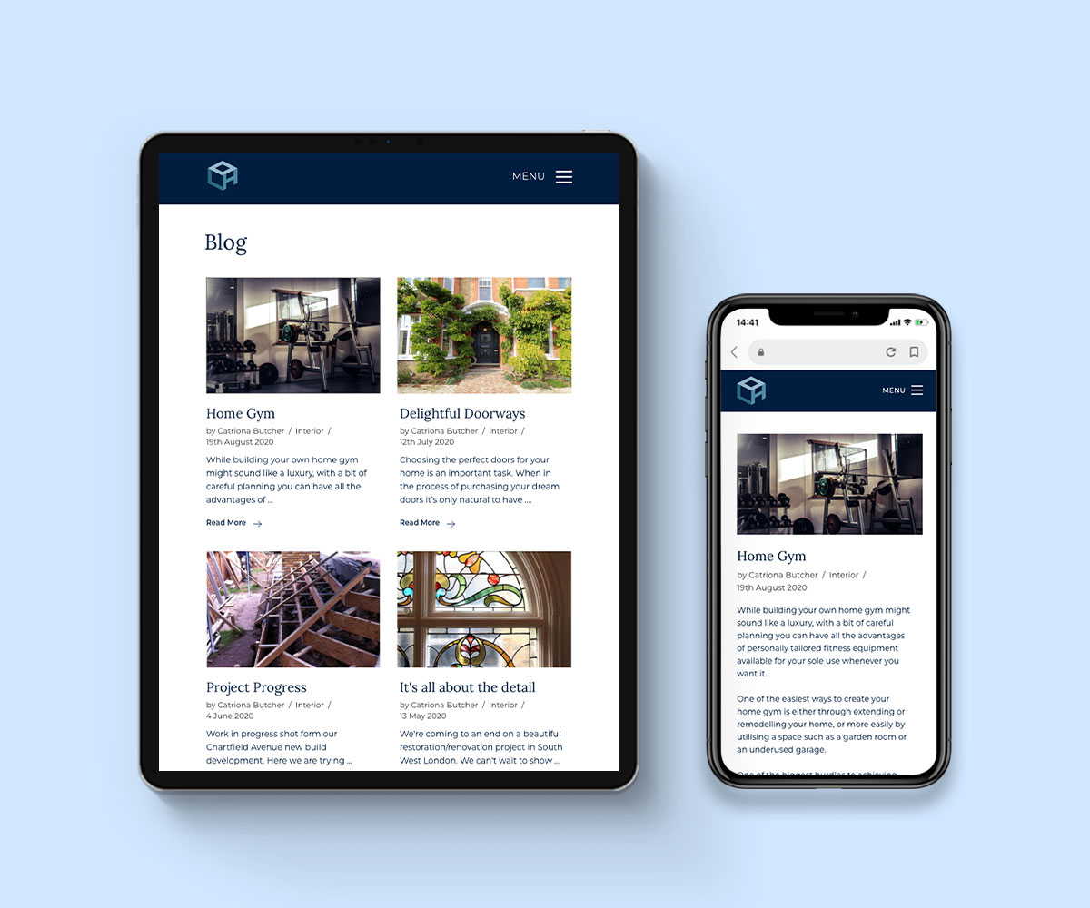London House Companies desktop Blog on Ipad and mobile